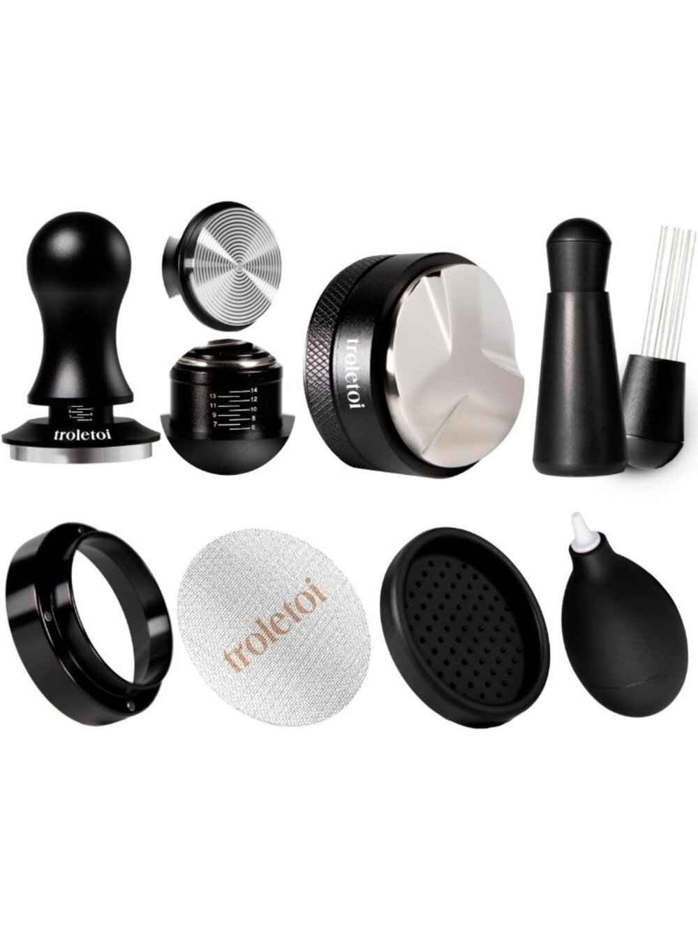 Espresso Accessories Kit - 7 PCS Tamper, Distributor, Puck Screen & Funnel Set